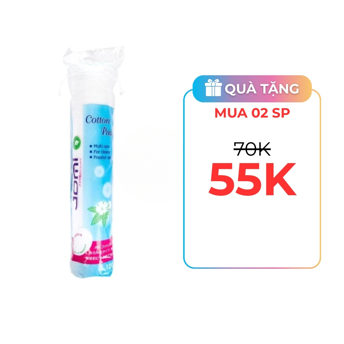 Bông Tẩy Trang Jomi 120 PCS NEW