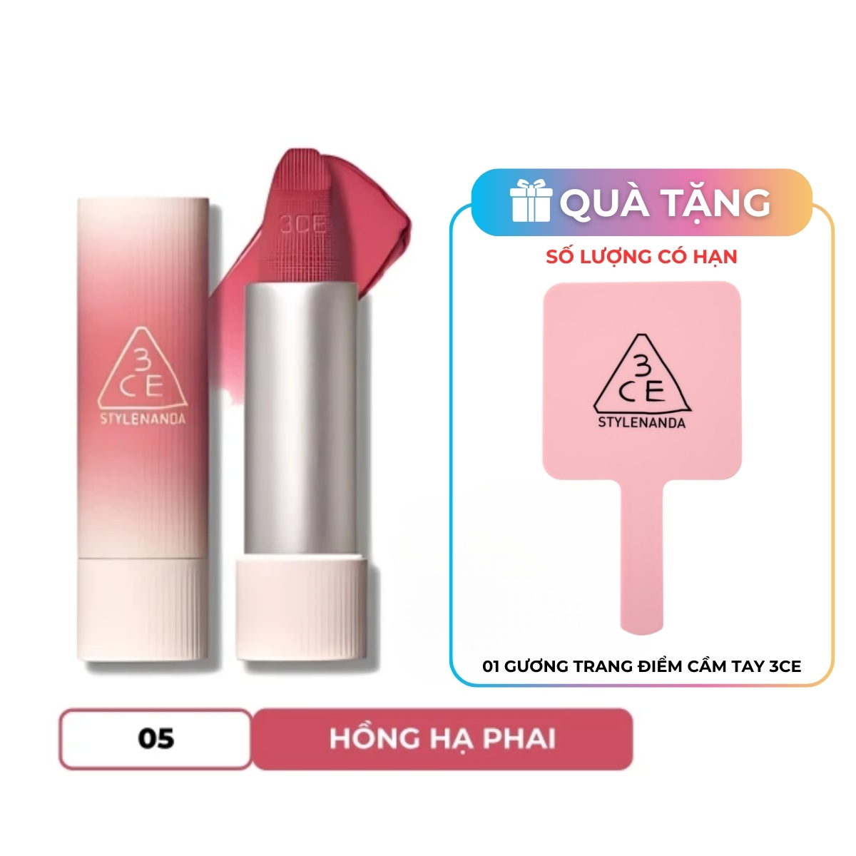 Son Thỏi 3CE Cashmere Hug Lipstick #05 Cozy Whisper