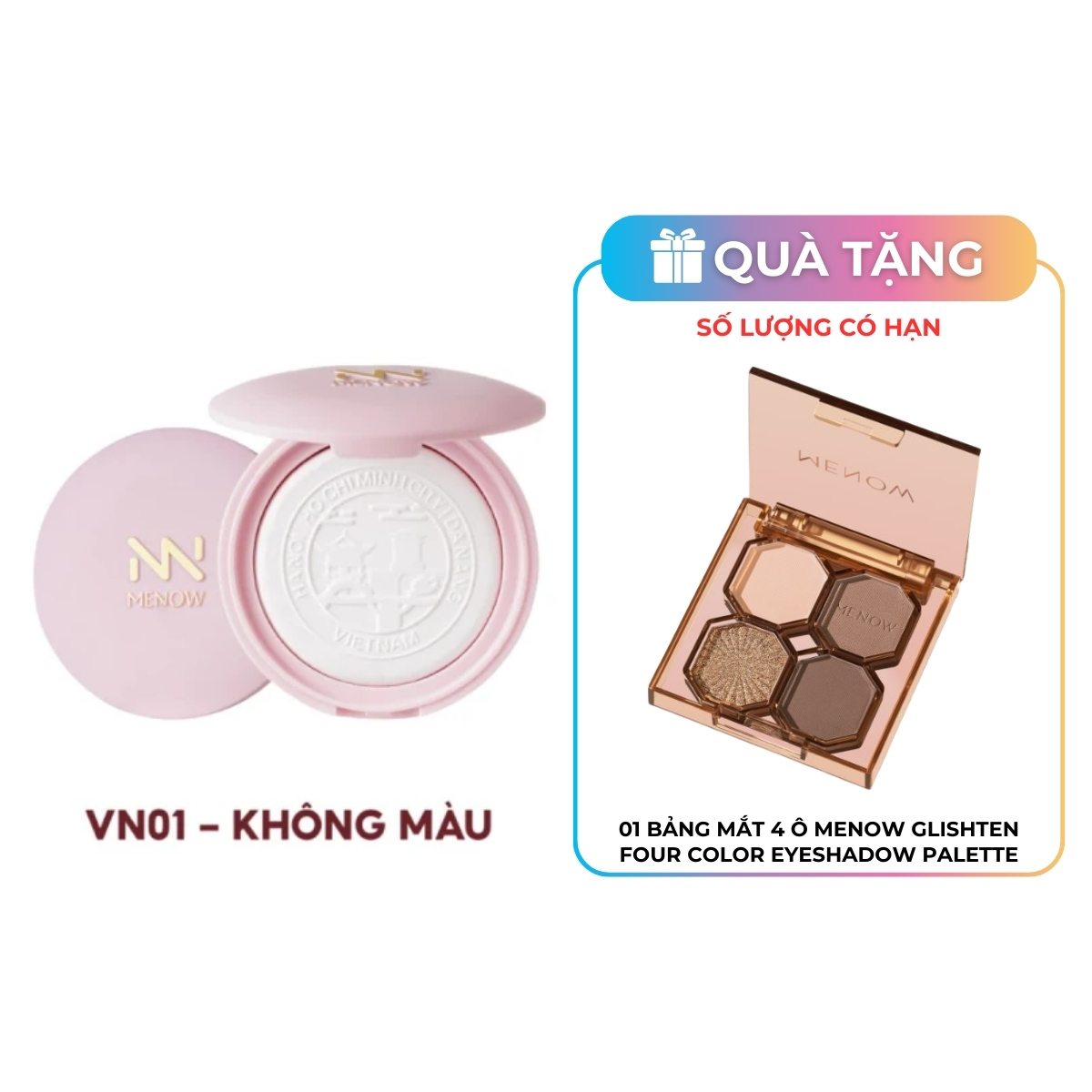 Phấn Phủ Dạng Nén Menow Clear Radiant Pressed Powder VN01 White