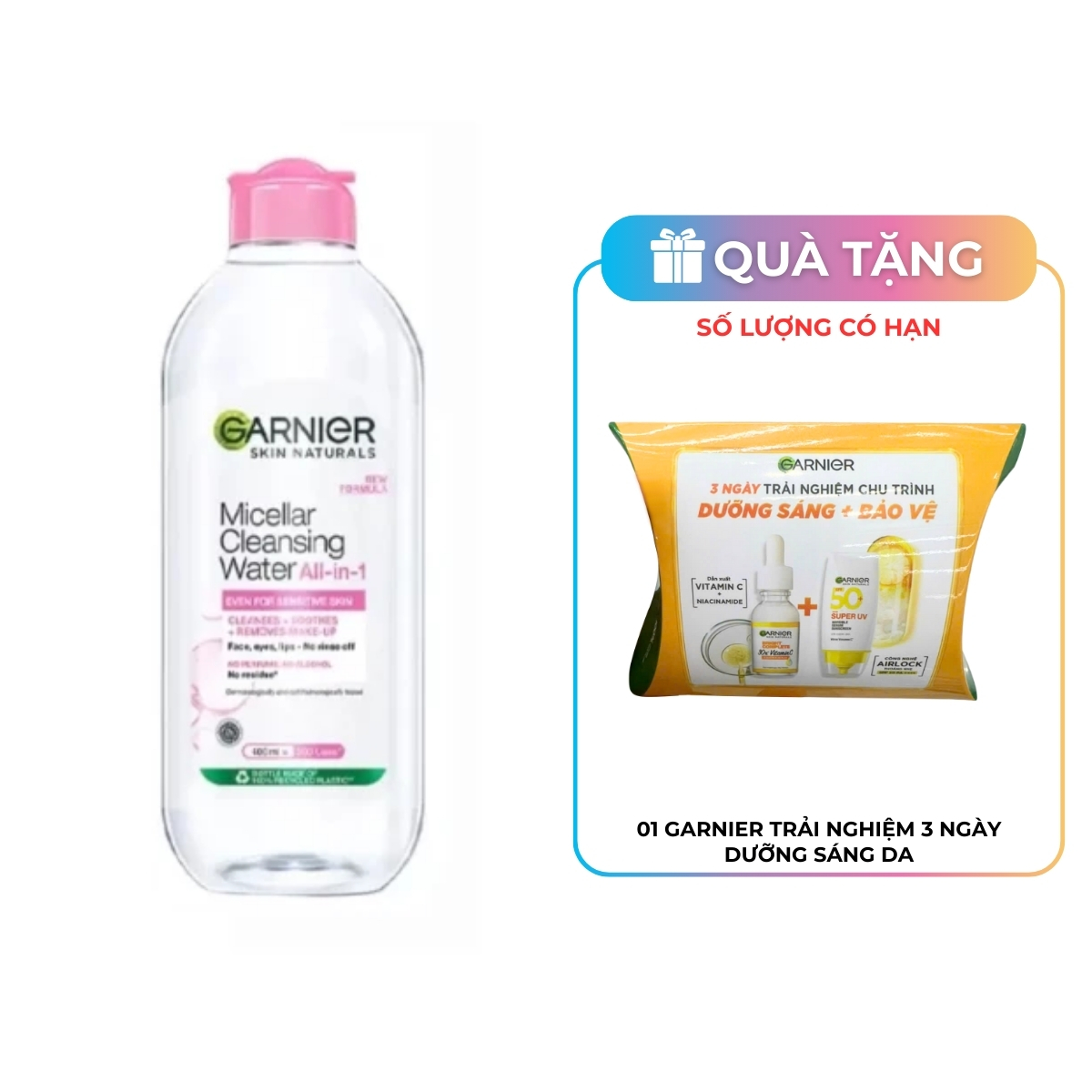 Nước Tẩy Trang Garnier Micellar Cleansing Water For Sensitive Skin Cho Da Nhạy Cảm 400ml