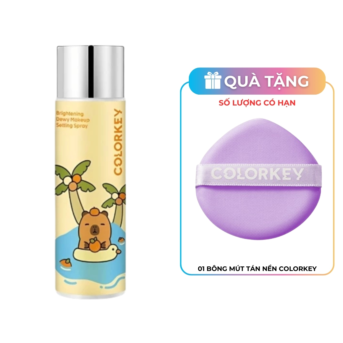 Xịt Khóa Nền Colorkey Brightening Dewy Makeup Setting Spray 100ml (Capybara Edition)