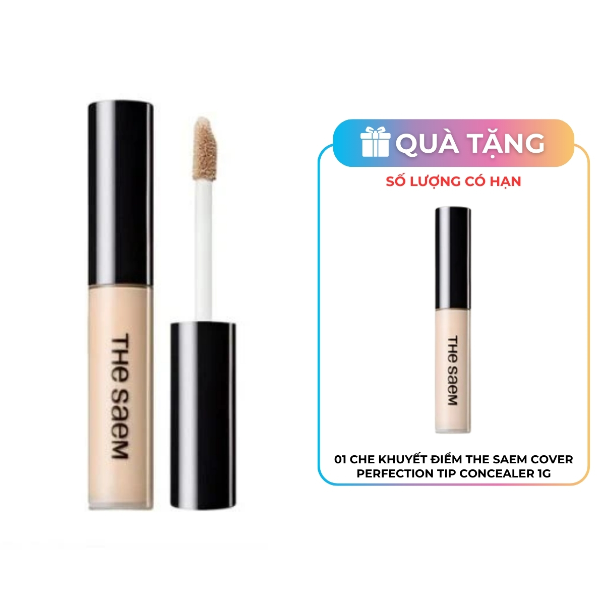 Che Khuyết Điểm The Saem Cover Perfection Tip Concealer SPF28/PA++ #2 6.5g