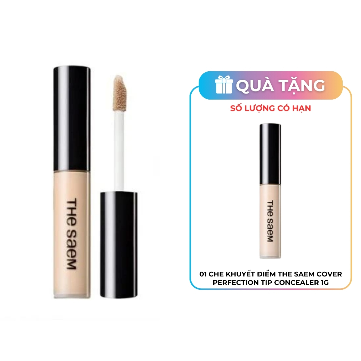 Che Khuyết Điểm The Saem Cover Perfection Tip Concealer SPF28/PA++ #1.5 6.5g