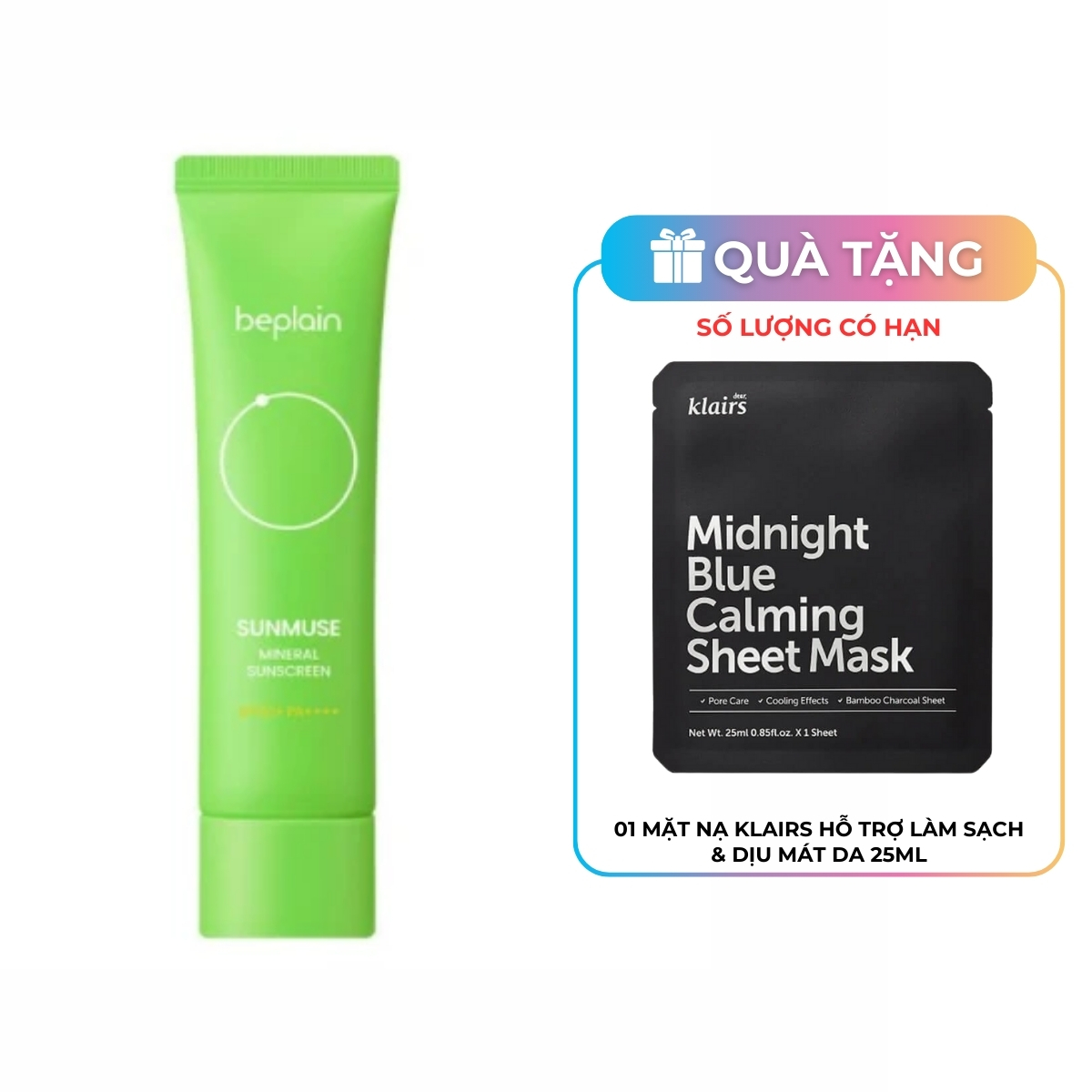 Kem Chống Nắng Beplain Sunmuse Mineral Sunscreen 50ml (Xanh)