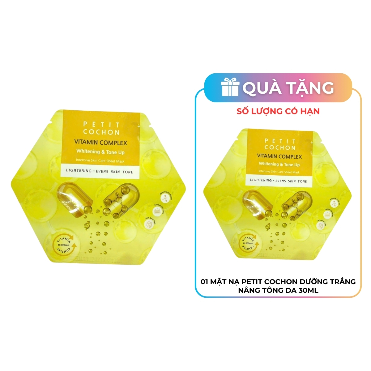 Mặt Nạ Dưỡng Trắng, Làm Đều Màu Da Petitcochon Vitamin Complex Whitening & Tone Up