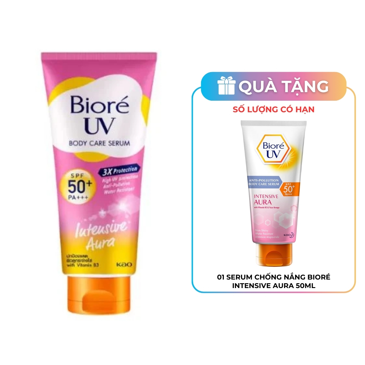Serum Chống Nắng Dưỡng Thể Trắng Da Bioré UV Anti-Pollution Body Care Serum Intensive Aura SPF 50+/PA+++ (Mã Mới)