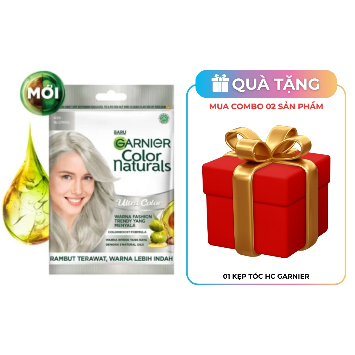 Kem Nhuộm Tóc Garnier Color Naturals Ultra Color - Ash Blonde - Khói Bạch Kim