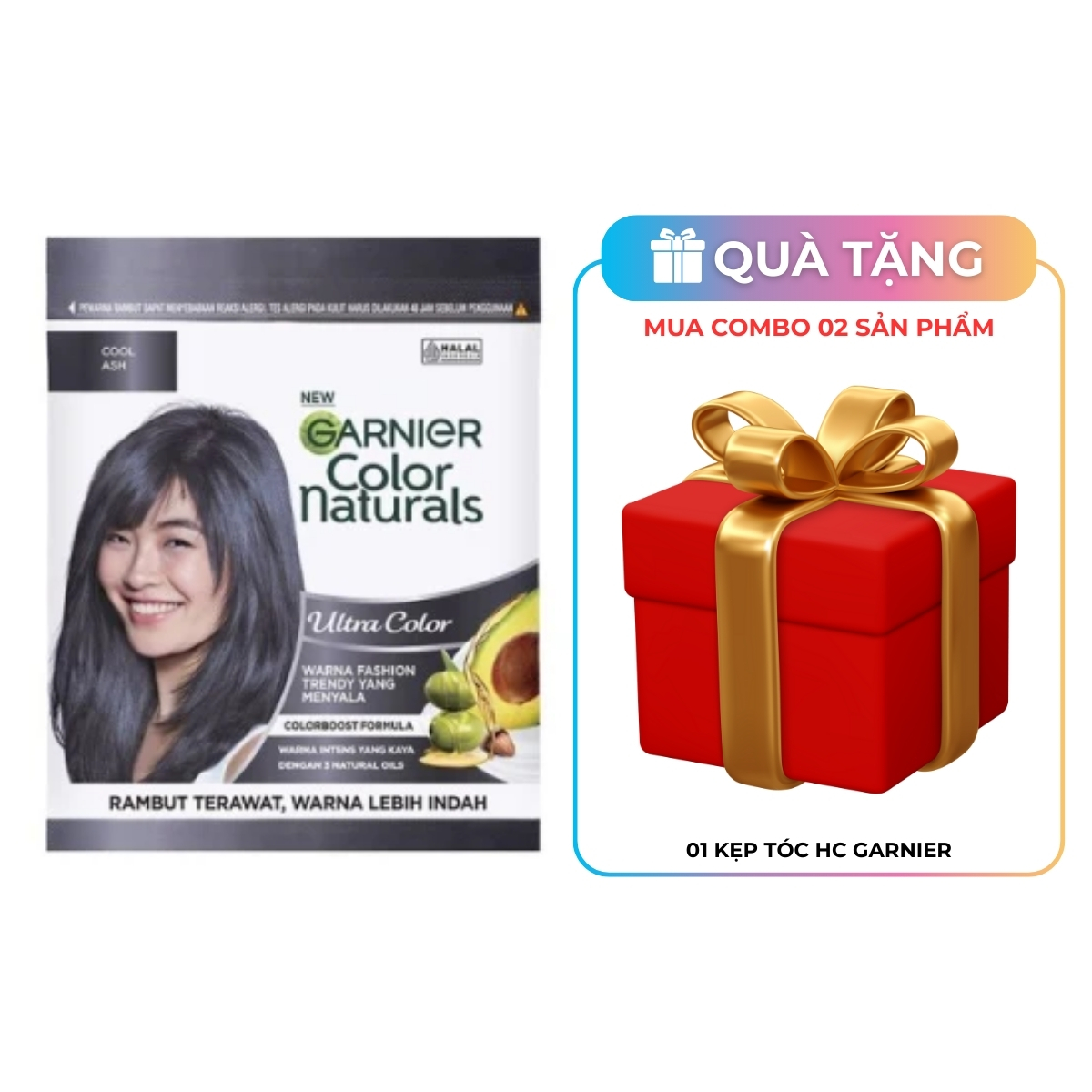 Kem Nhuộm Tóc Garnier Color Naturals Ultra Color - Cool Ash - Xám Khói