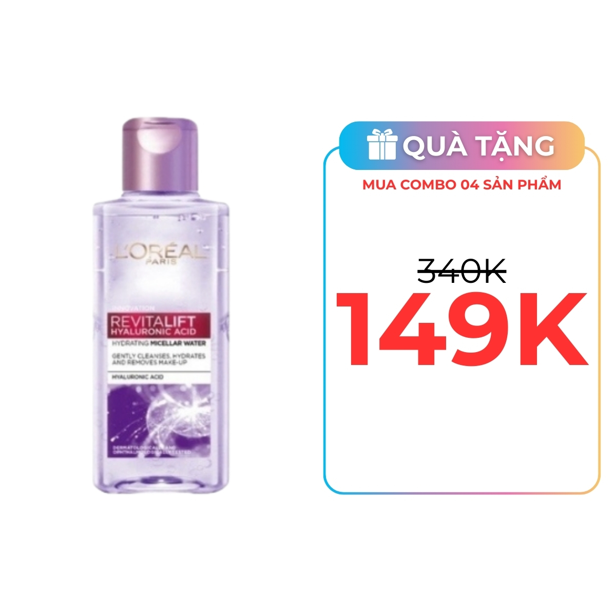 Nước Tẩy Trang Giúp Căng Mịn Da L'Oreal Paris Revitalift Hyaluronic Acid Micellar Water 95ml