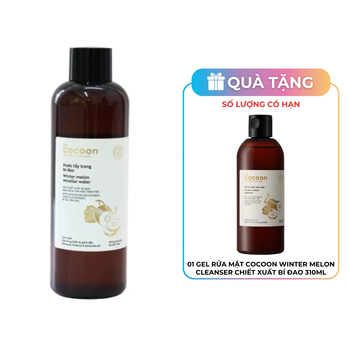 Nước Tẩy Trang Cocoon Winter Melon Micellar Water Chiết Xuất Bí Đao Làm Sạch Da 500ml  (MỚI)