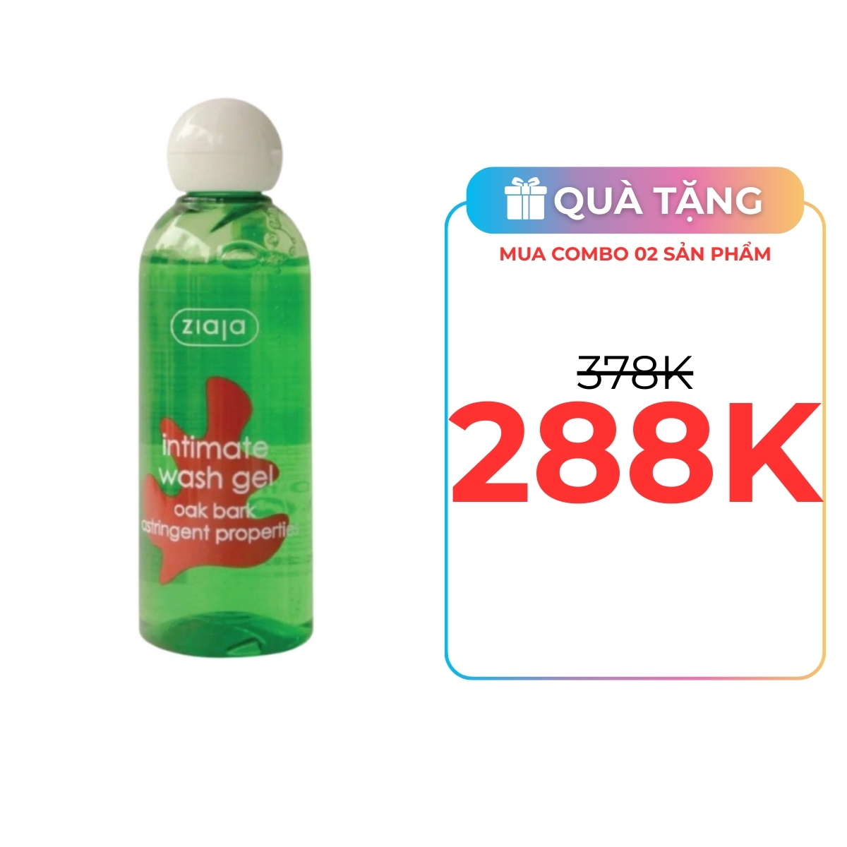 Dung Dịch Vệ Sinh Ziaja Intimate Wash Gel Oak Bark Astringent Properties 200ml (Vỏ Sồi)