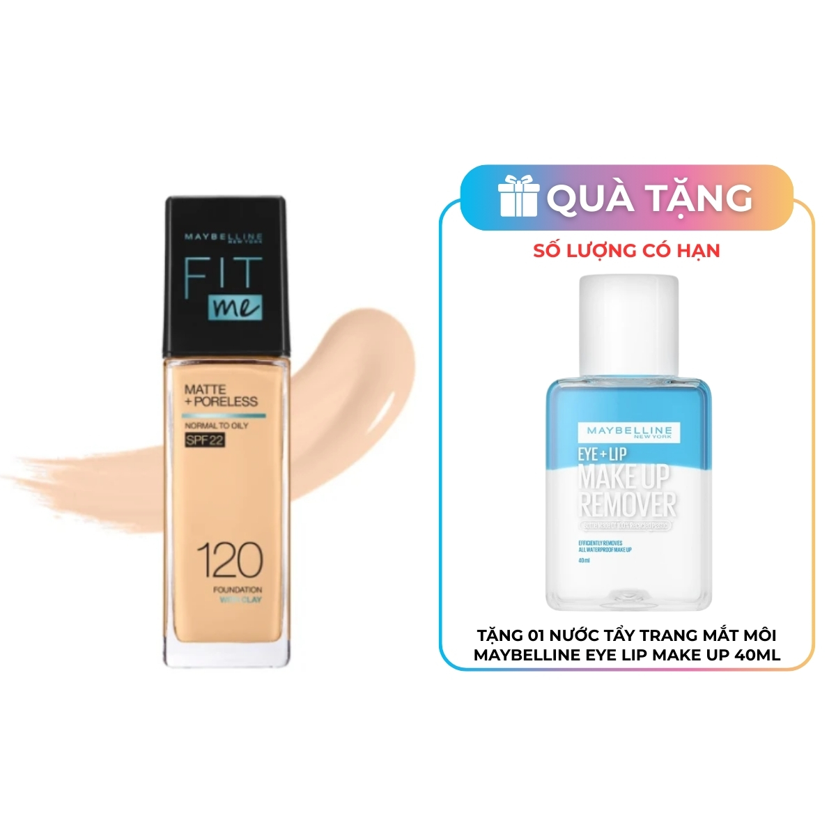 Kem Nền Maybelline Fit Me Matte Poreless Foundation SPF 22 #120 30ml