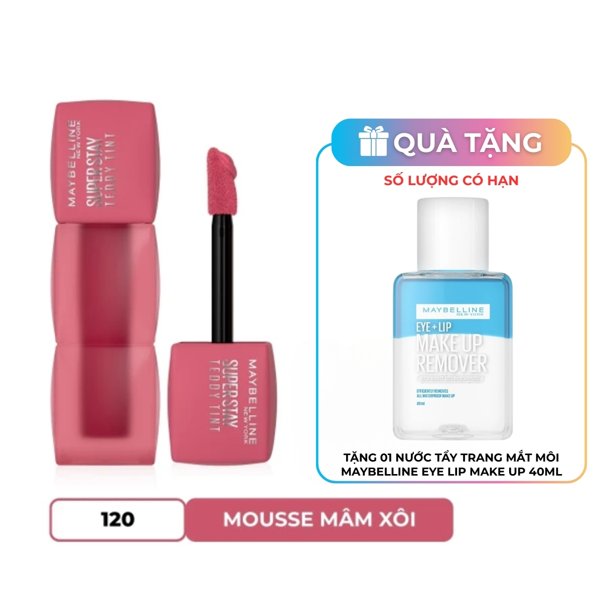 Son Kem Maybelline Superstay Teddy Tint #120 End Game