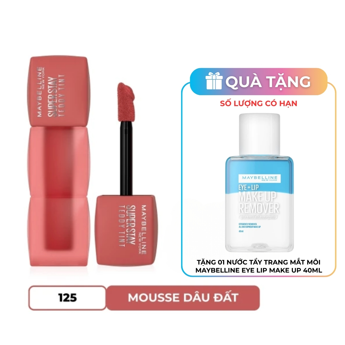 Son Kem Maybelline Superstay Teddy Tint #125 Hea Locket