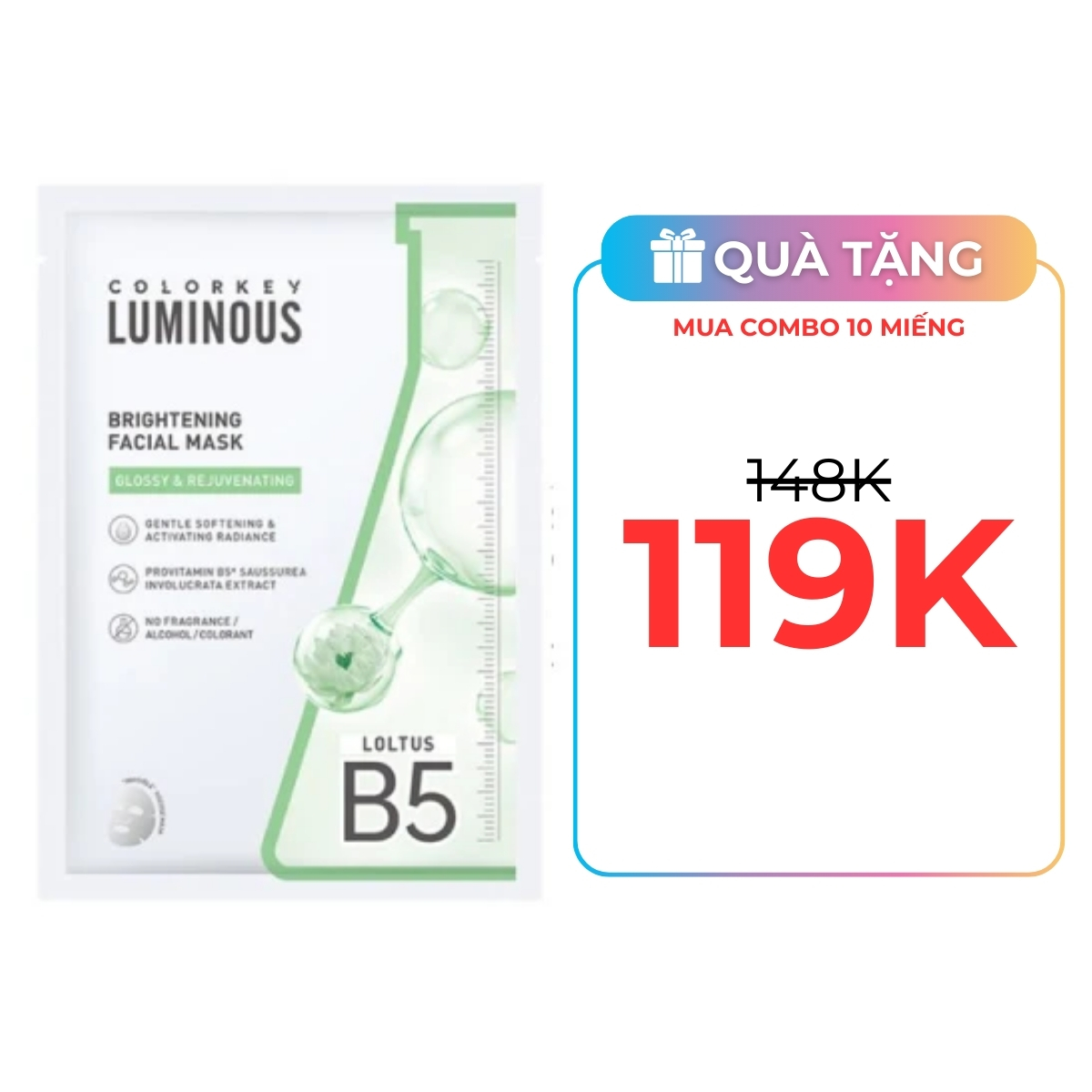 Mặt Nạ Colorkey Luminous Facial Mask Brightening 25ml