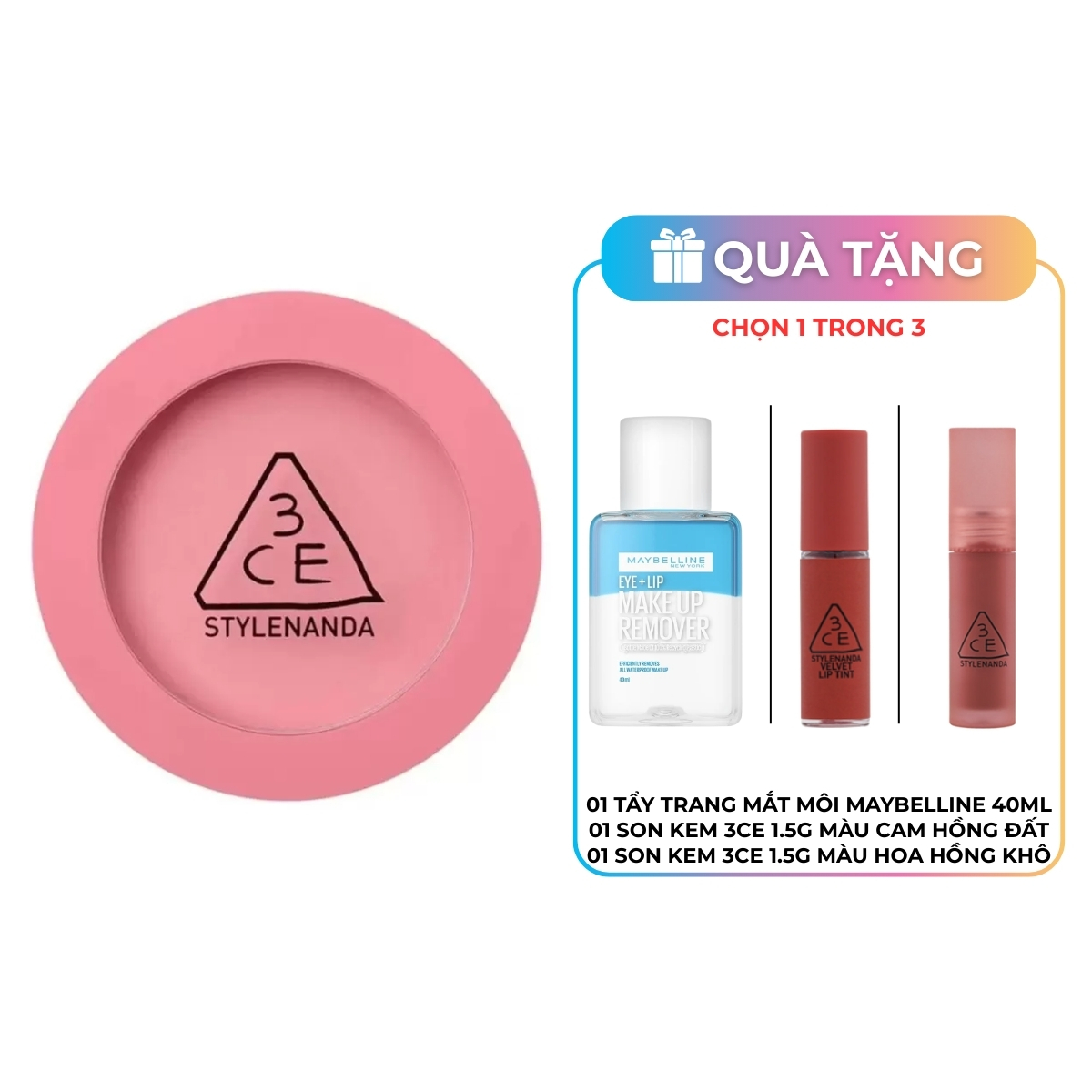 Phấn Má 3CE Mood Recipe Face Blush Delectable