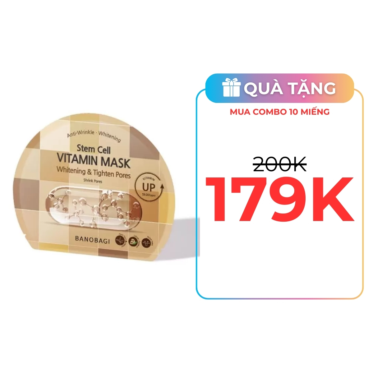 Mặt Nạ Banobagi Stem Cell Vitamin Mask - Whitening & Tighten Pores