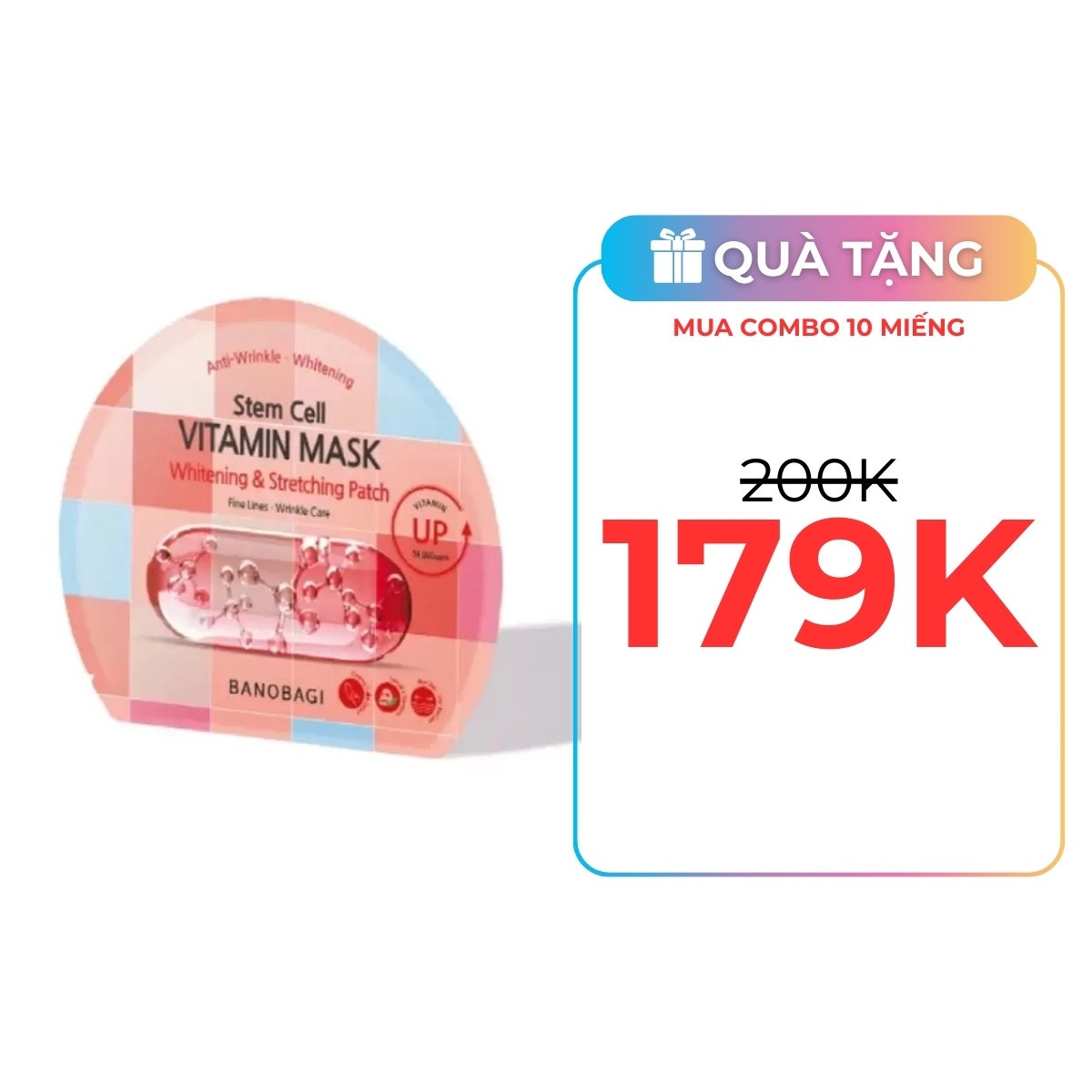 Mặt Nạ Banobagi Stem Cell Vitamin Mask - Whitening & Stretching Patch