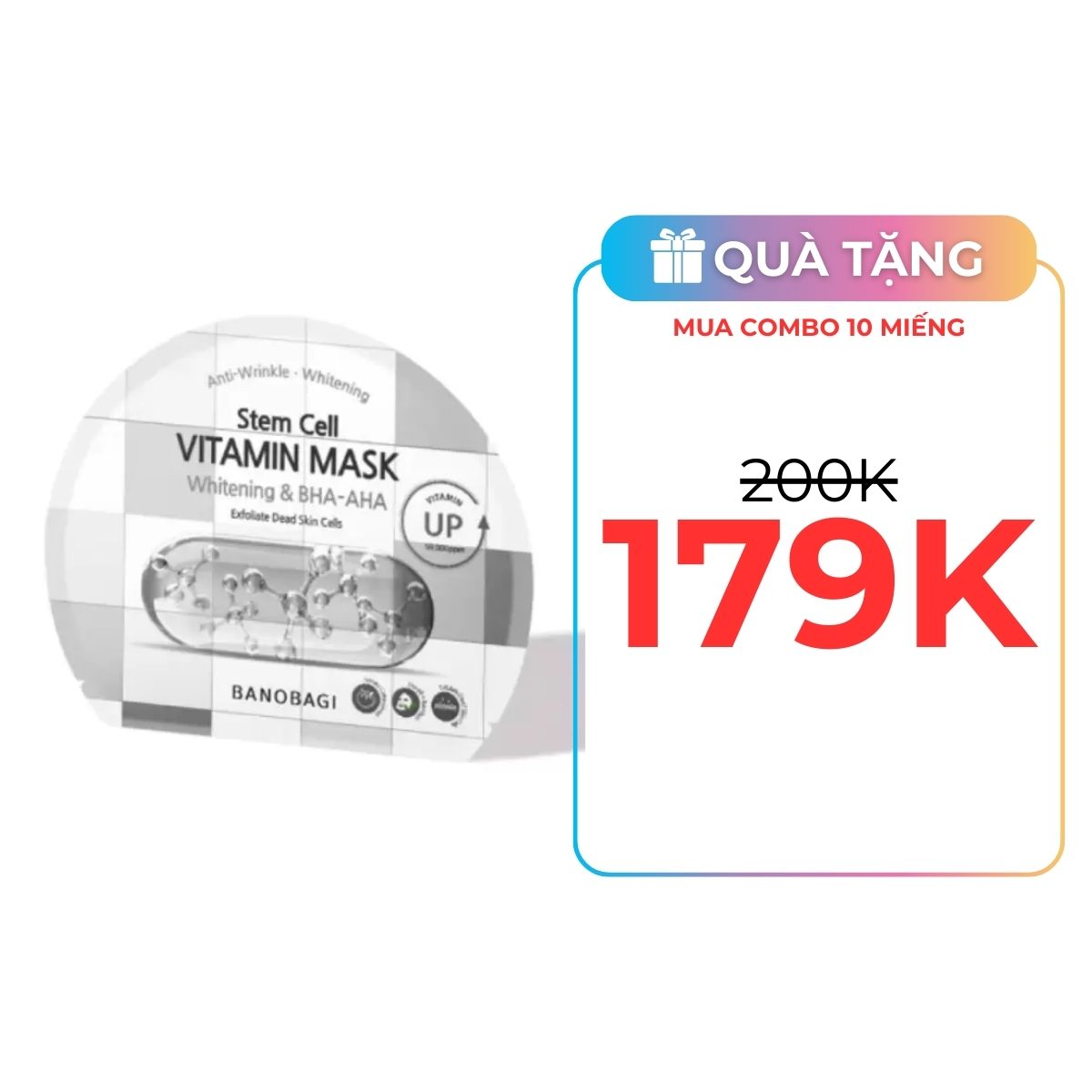 Mặt Nạ Banobagi Stem Cell Vitamin Mask - Whitening & BHA-AHA