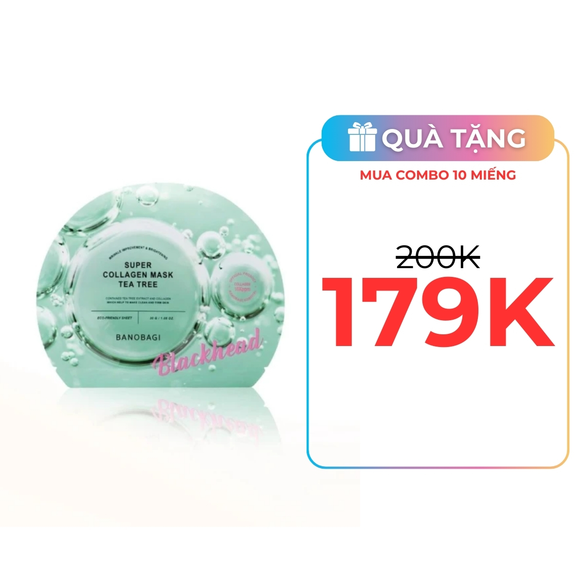 Mặt Nạ Banobagi Super Collagen Mask Tea Tree Blackhead Giảm Mụn Đầu Đen 30g