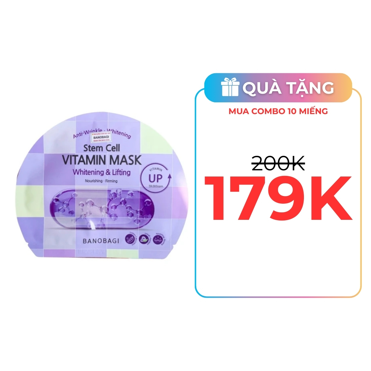 Mặt Nạ Banobagi Stem Cell Vitamin Mask - Whitening & Lifting MC