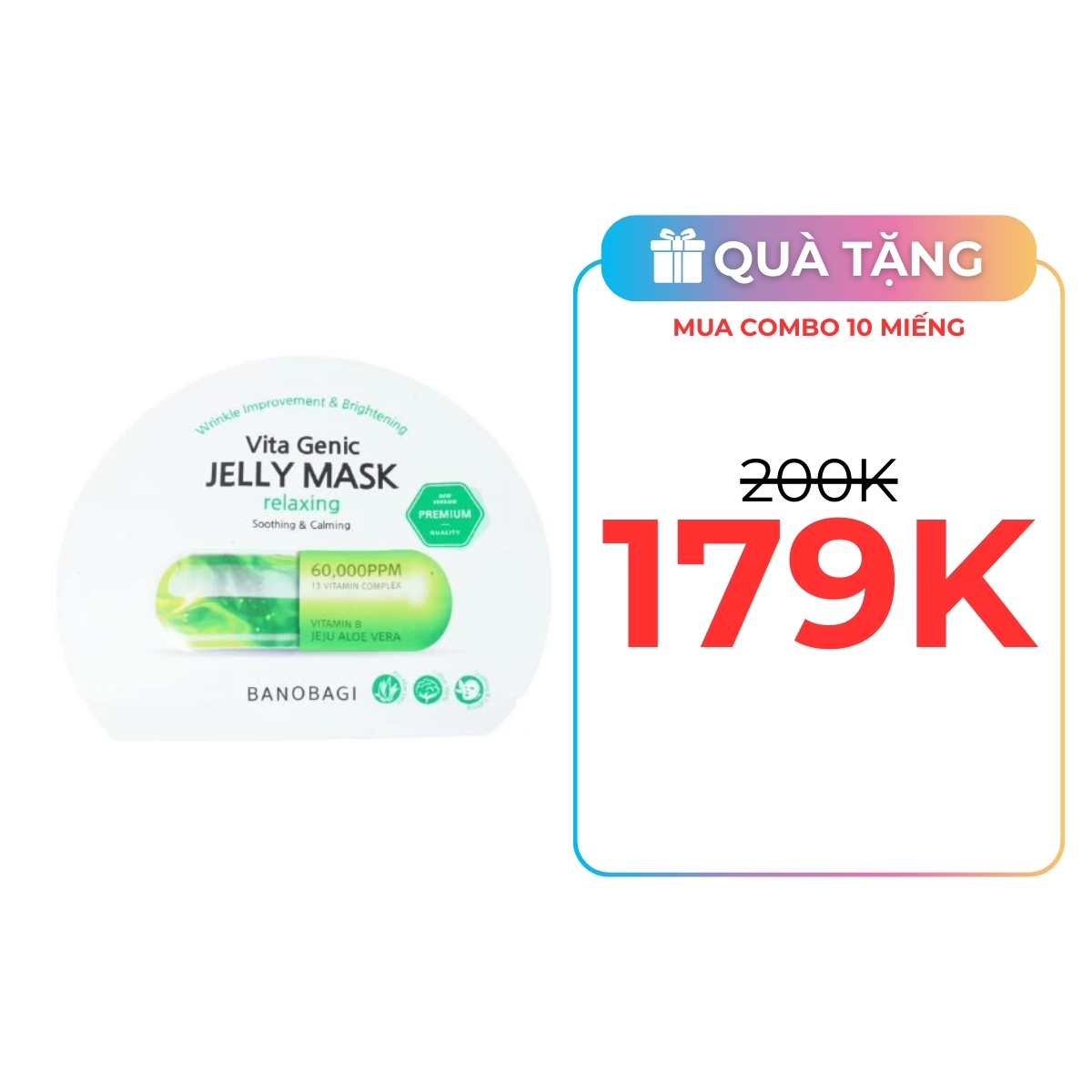 Mặt Nạ Banobagi Vita Genic Jelly Mask - Relaxing 30g (Xanh Lá)