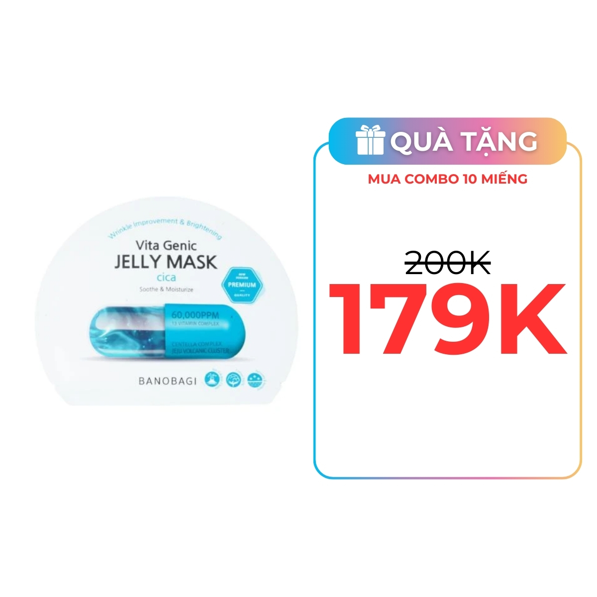 Mặt Nạ Banobagi Vita Genic Jelly Mask - Cica 30g (Xanh Ngọc)