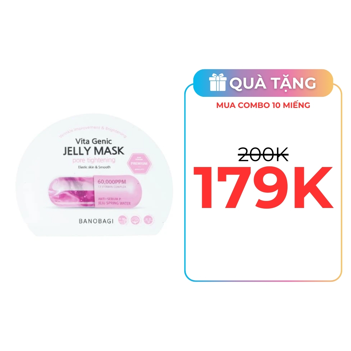 Mặt Nạ Banobagi Vita Genic Jelly Mask - Pore Tightening Hồng