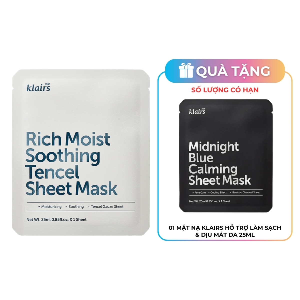 Mặt Nạ Klairs Rich Moist Soothing Tencel Sheet Mask Cấp Ẩm