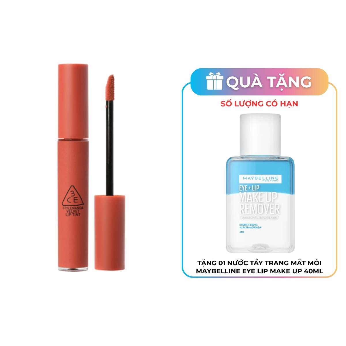 Son Kem 3CE Velvet Lip Tint Dạng Lì Lên Màu Chuẩn 4g - Màu: Think Again