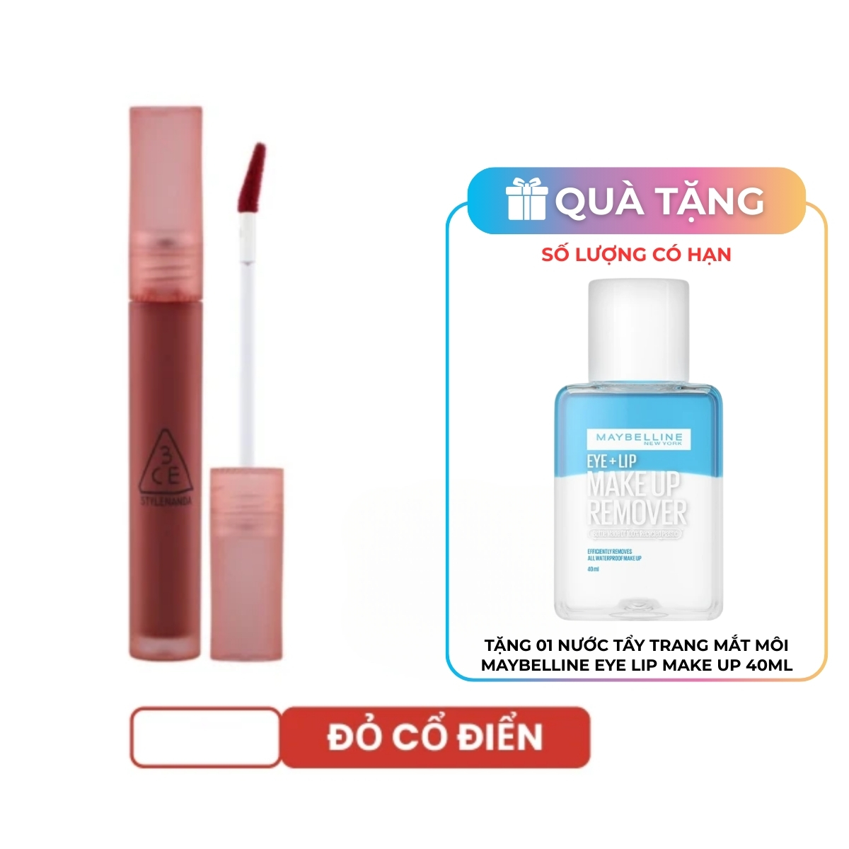 Son Kem 3CE Blur Water Tint Play Off Lì Mềm Mượt Môi 4.6g