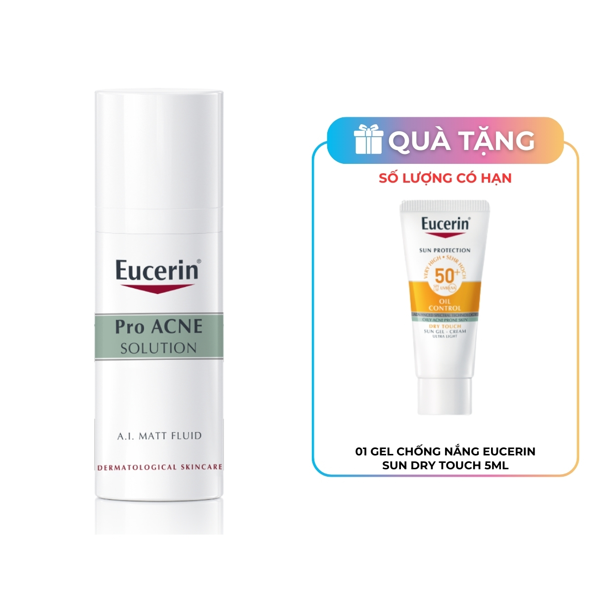 Kem Dưỡng Eucerin ProAcne Solution A.I Matt Fluid Giảm Mụn 50ml