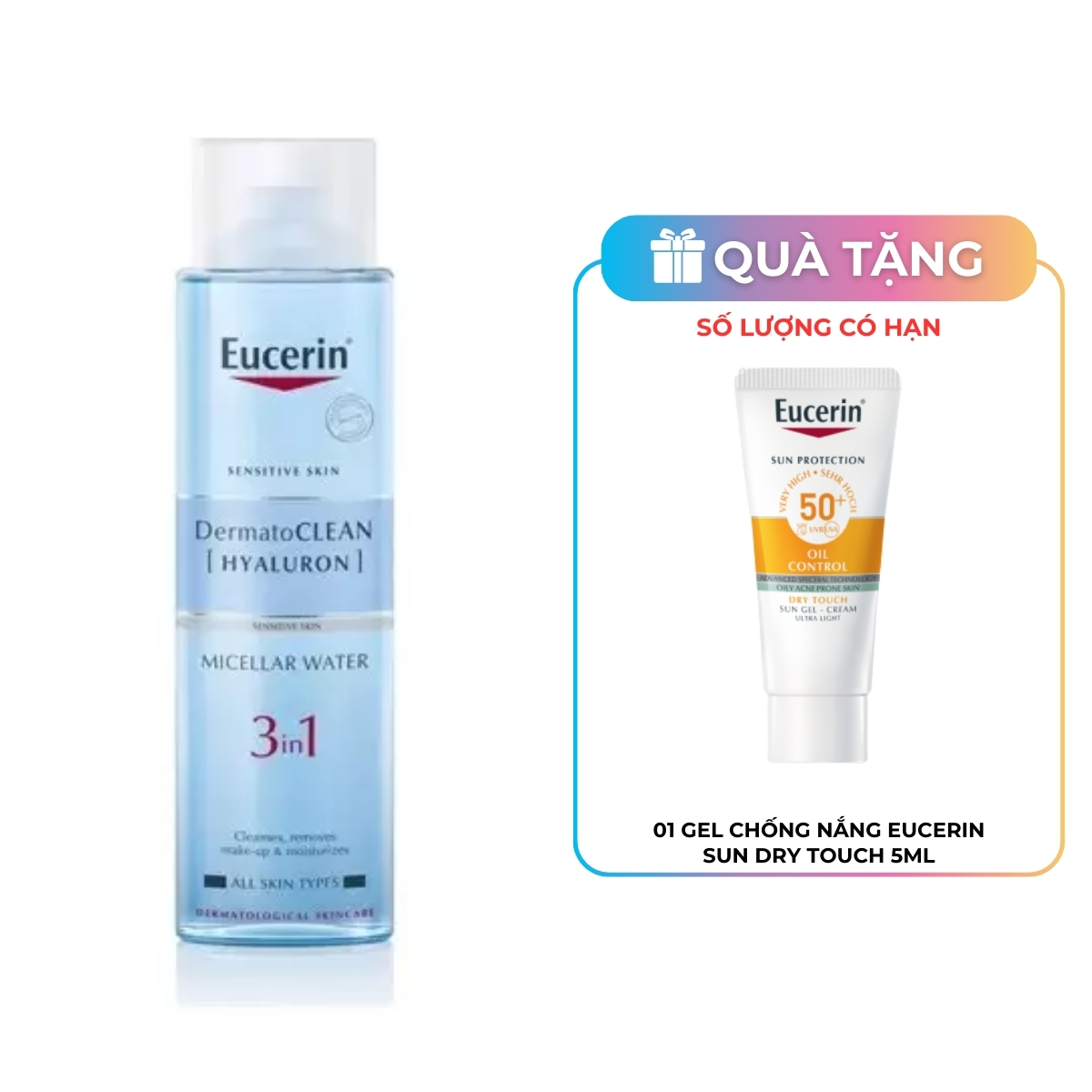 Nước Tẩy Trang Eucerin DermatoCLEAN Micellar Water 3in1 Dịu Nhẹ Cho Da Nhạy Cảm 400ml