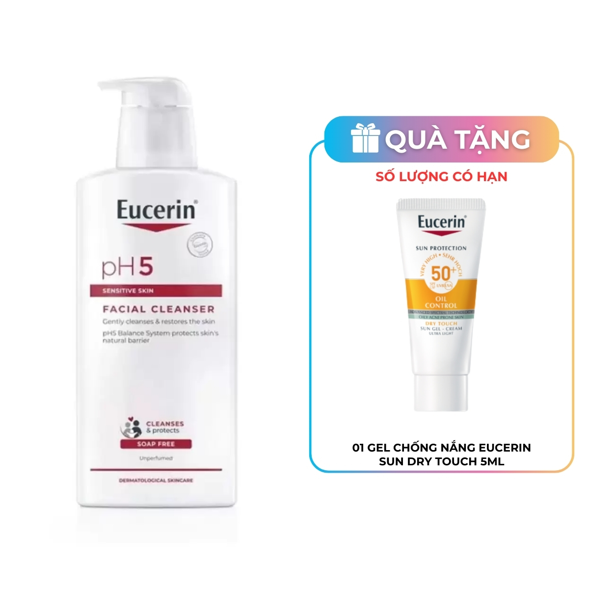 Sữa Rửa Mặt Eucerin PH5 Facial Cleanser Sensitive Skin Dịu Nhẹ Cho Da Nhạy Cảm 400ml