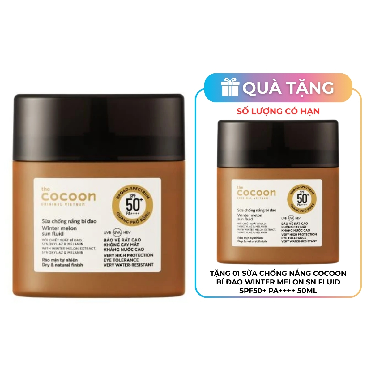 Sữa Chống Nắng Cocoon Bí Đao Winter Melon Sun Fluid SPF50+ PA++++ 50ml