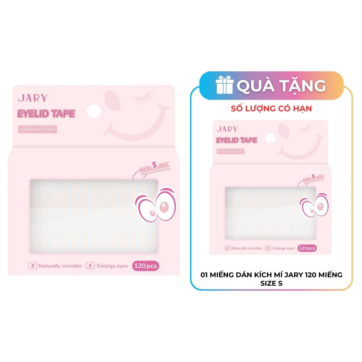 Miếng Dán Kích Mí Jary 120 Miếng - Size S