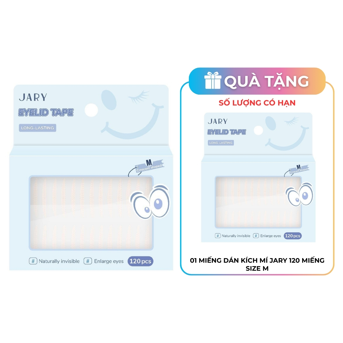 Miếng Dán Kích Mí Jary 120 Miếng - Size M