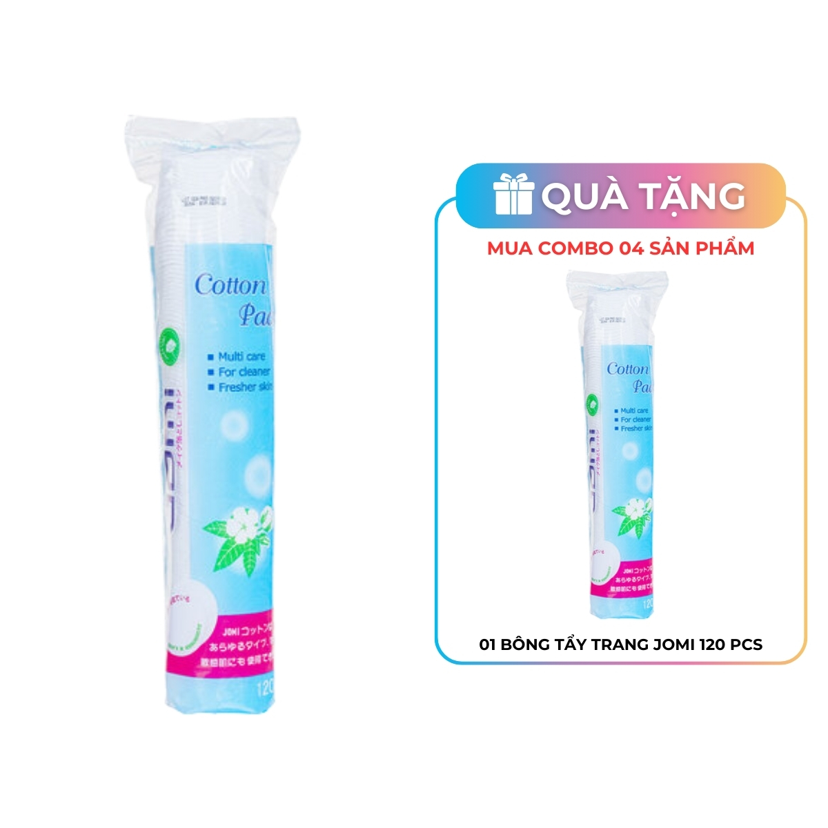 Bông Tẩy Trang Jomi 120 PCS NEW