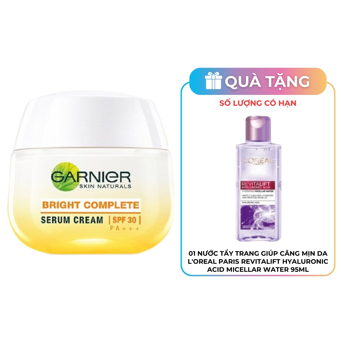Kem Dưỡng Garnier Bright Complete Serum Cream Dưỡng Sáng Da Ban Ngày 50ml