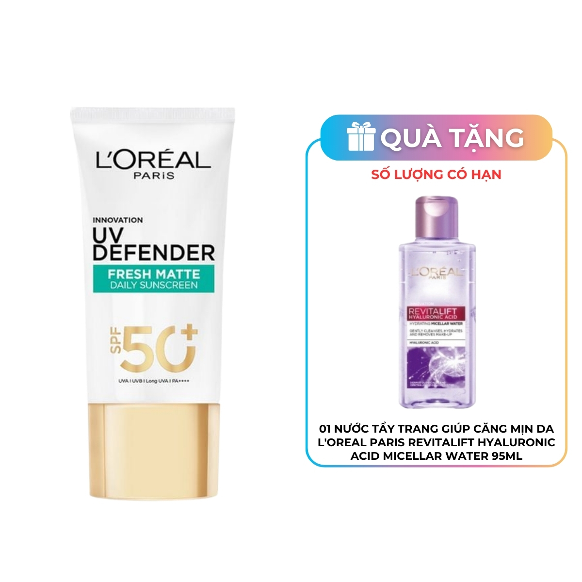 Kem Chống Nắng Loreal UV Defender Matte & Fresh Kiềm Dầu Thoáng Mịn 50ml