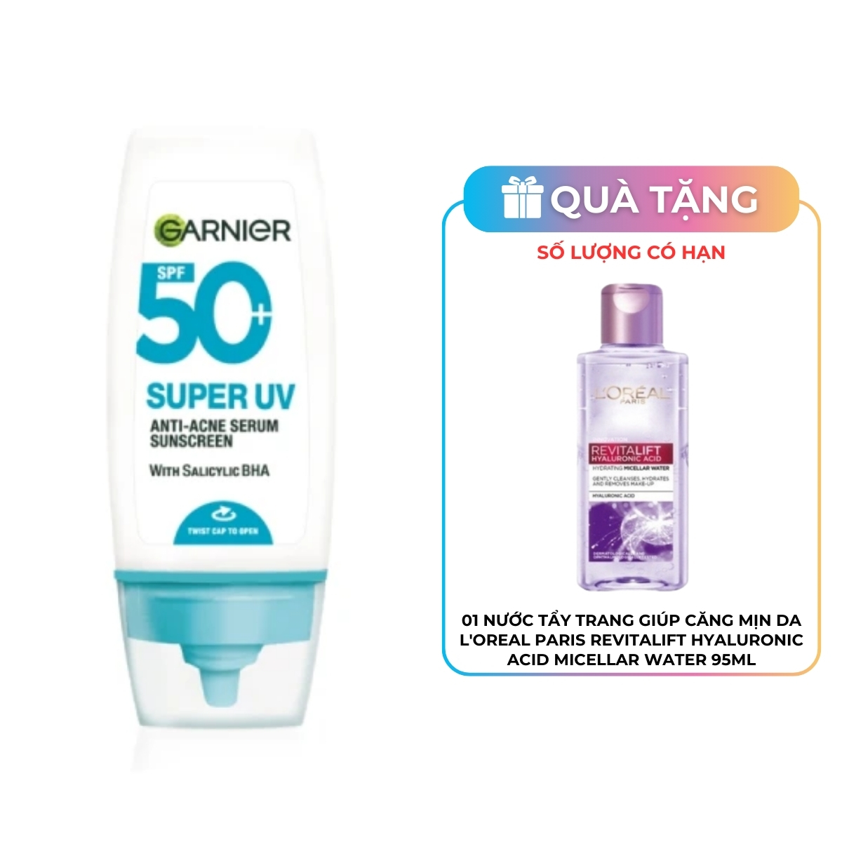 Kem Chống Nắng Garnier Super UV Anti - Acne Serum Sunscreen SPF 50+PA++++ 30ml