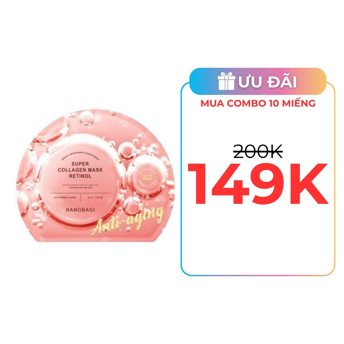 Mặt Nạ Banobagi Super Collagen Mask Retinol Anti-Aging 30g