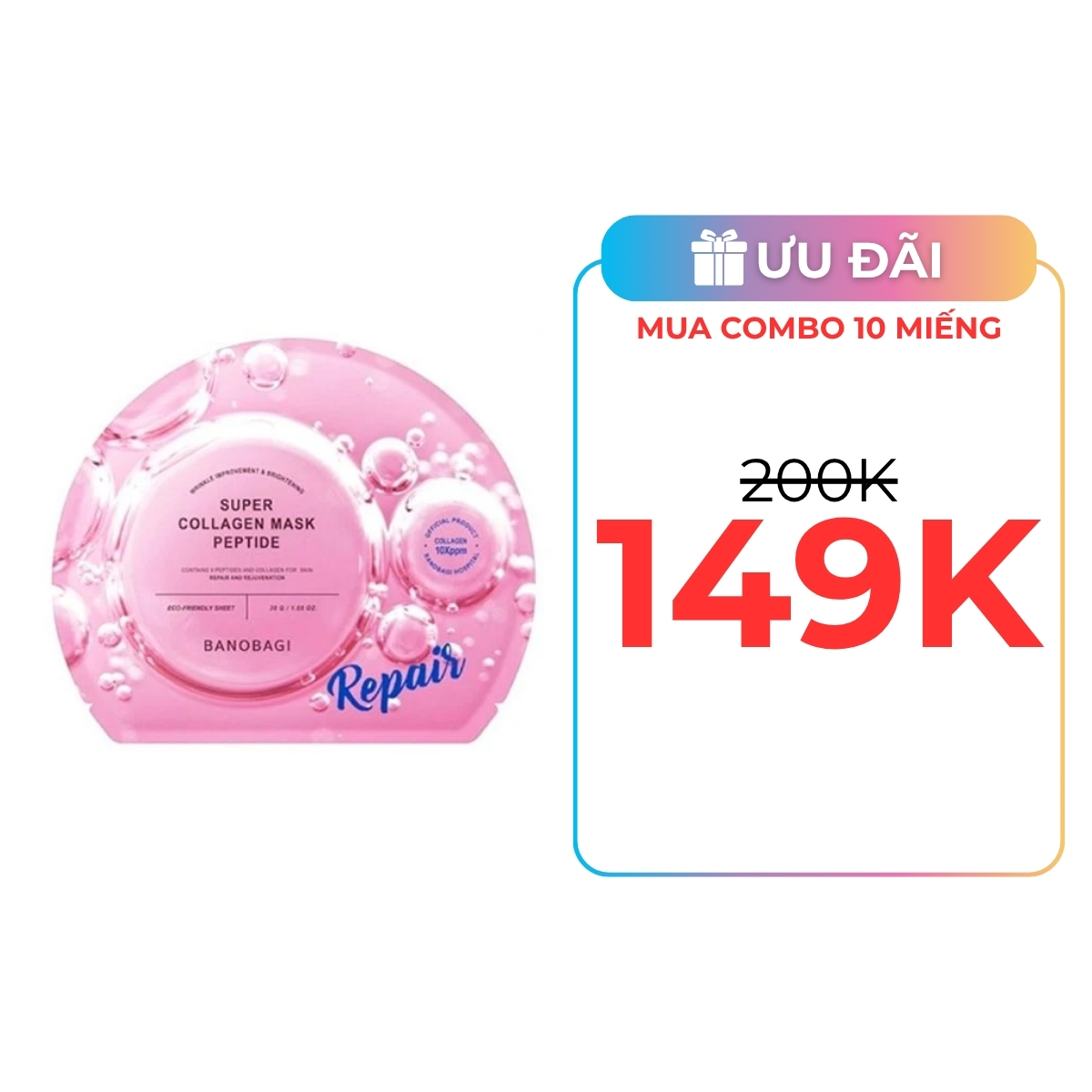 Mặt Nạ Banobagi Super Collagen Mask Peptide Repair 30g