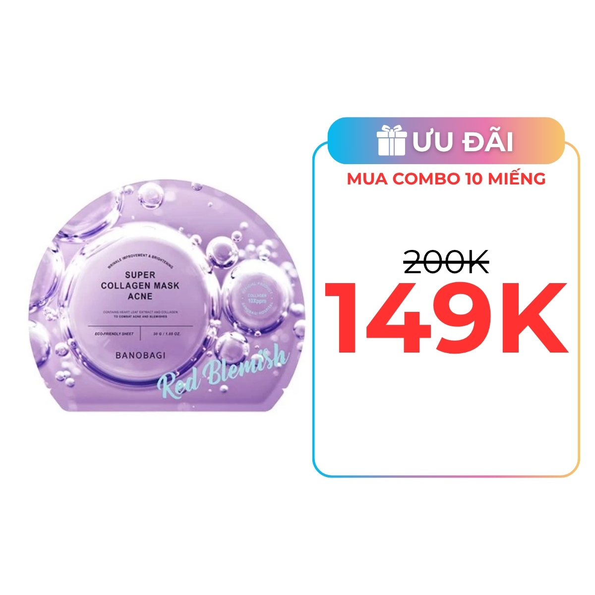 Mặt Nạ Banobagi Super Collagen Mask 30g - Acne Red Blemish