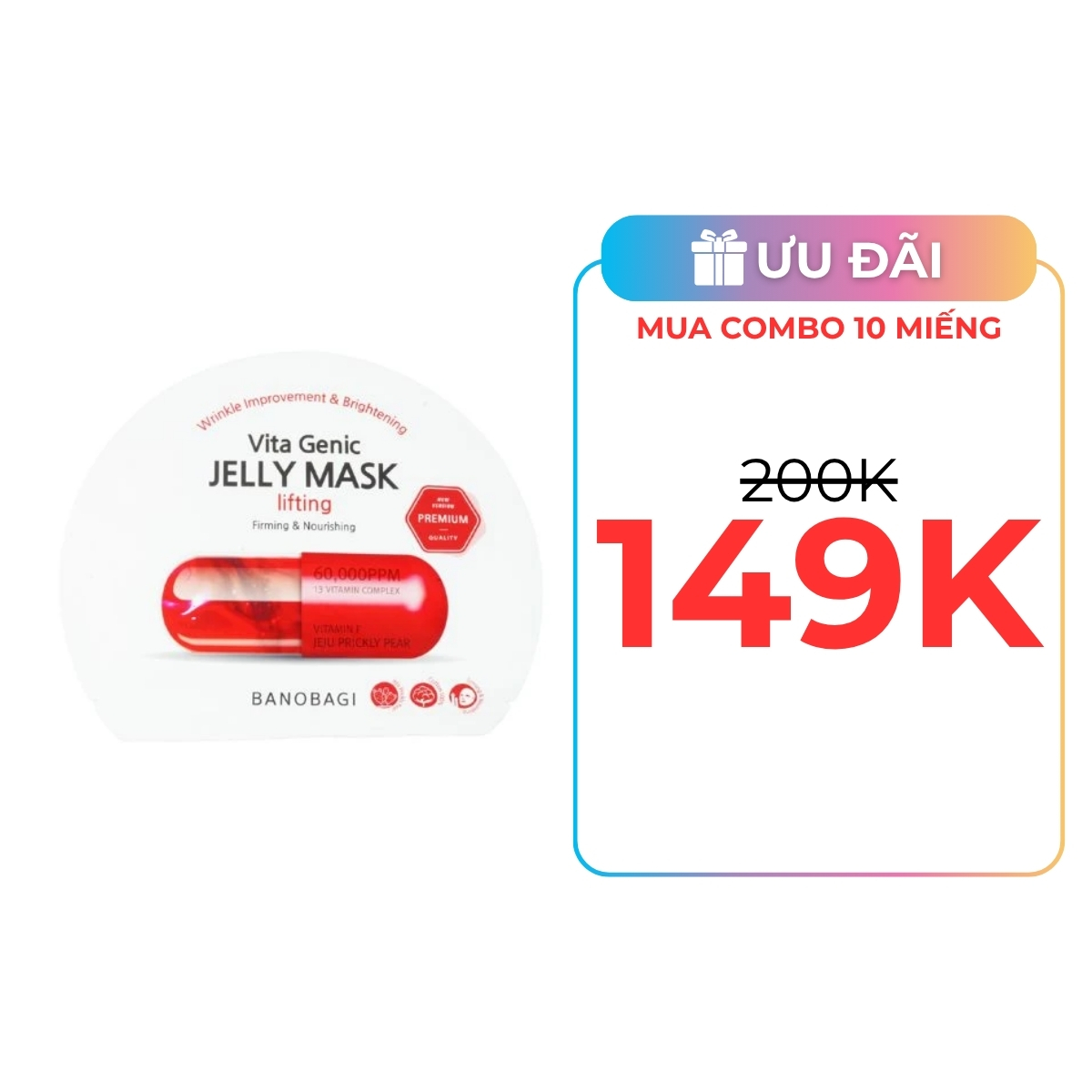 Mặt Nạ Banobagi Vita Genic Jelly Mask - Lifting Đỏ