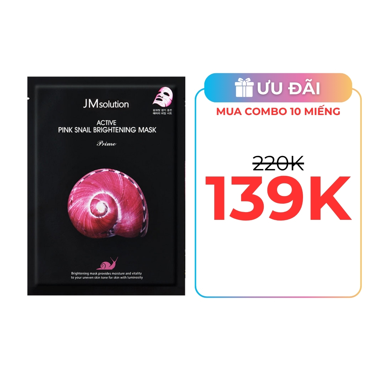 Mặt Nạ JM Solution Mask Ốc Sên Hồng