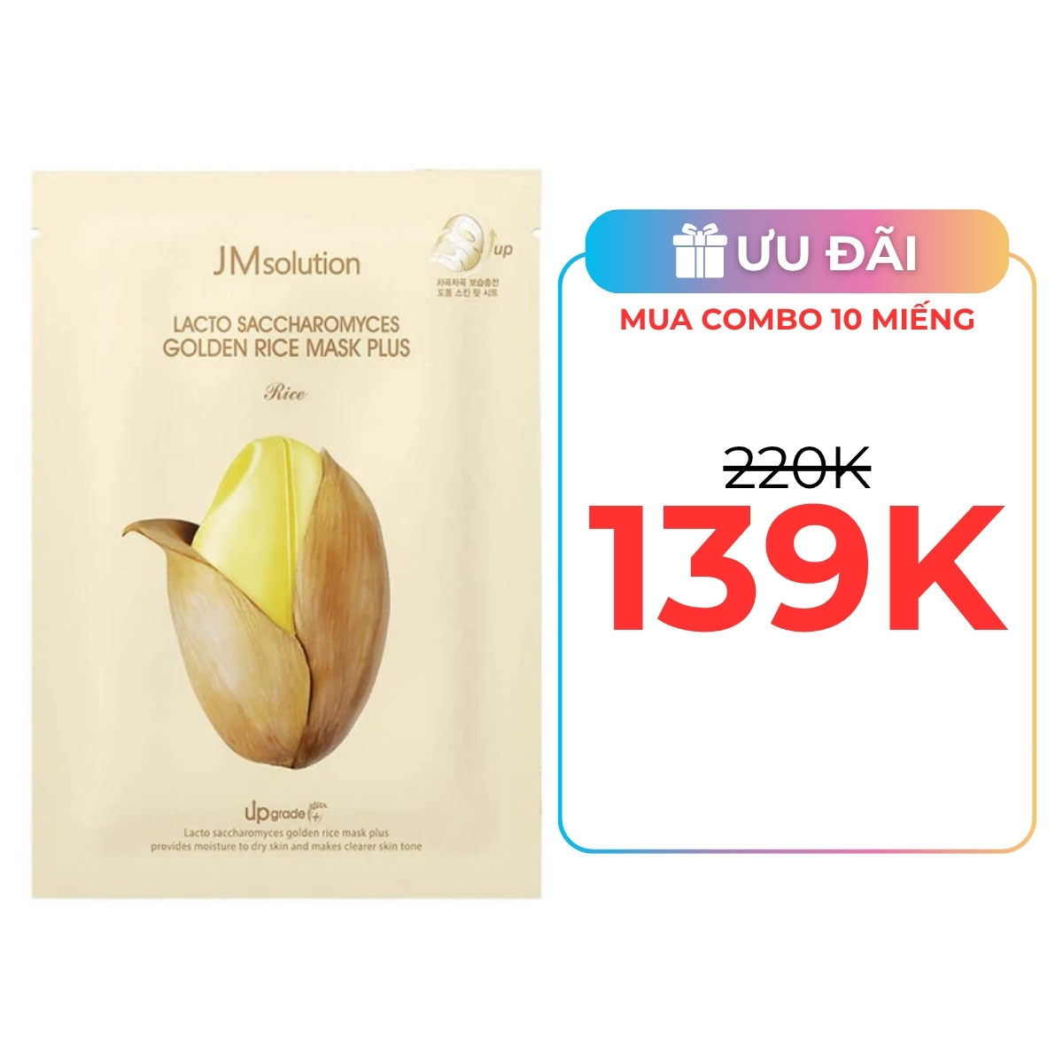 Mặt Nạ JM Solution Lacto Saccharomyces Golden Rice Mask Tinh Chất Gạo