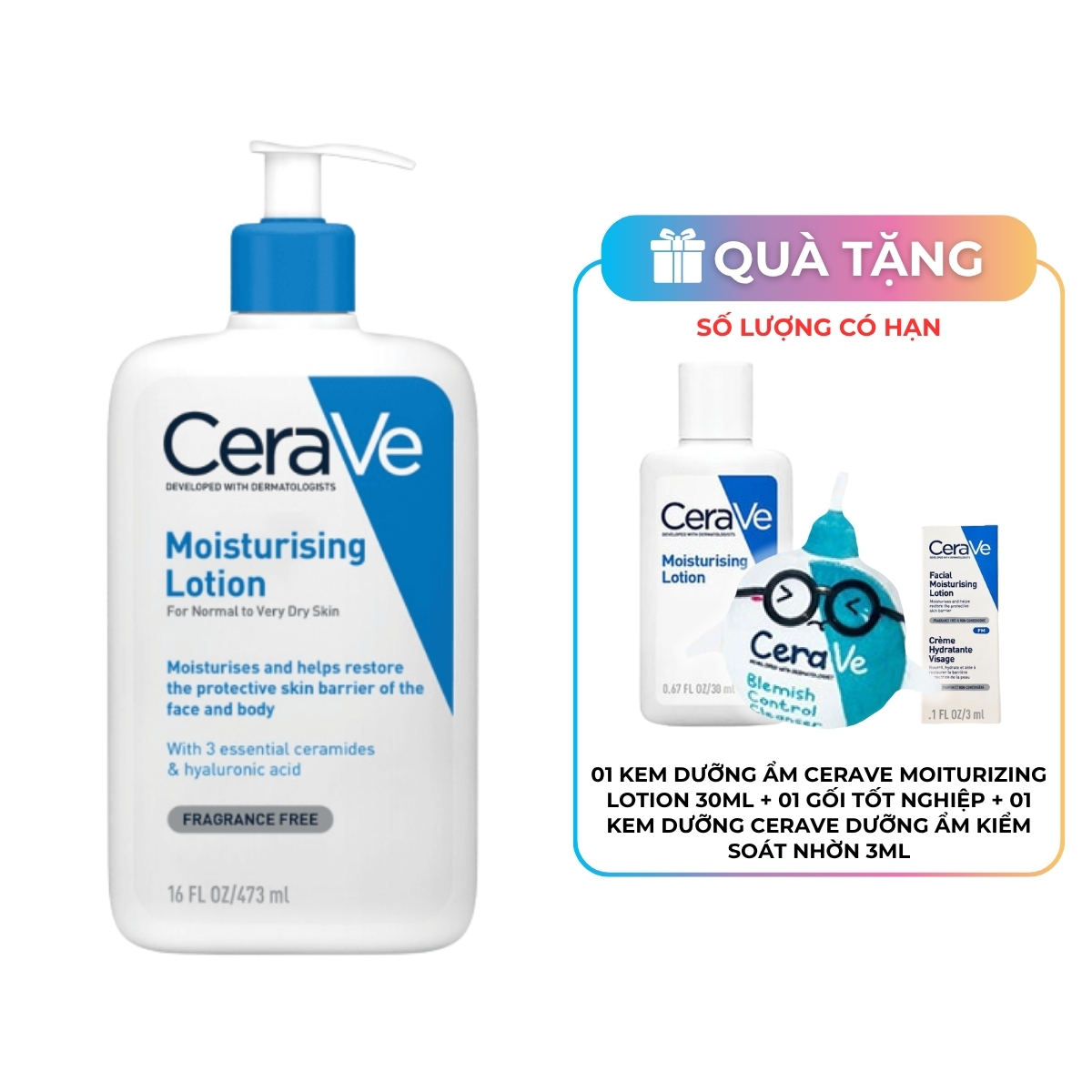 Sữa Dưỡng Cerave Moisturising Lotion Giúp Dưỡng Ẩm Dành Cho Da Khô 473ml