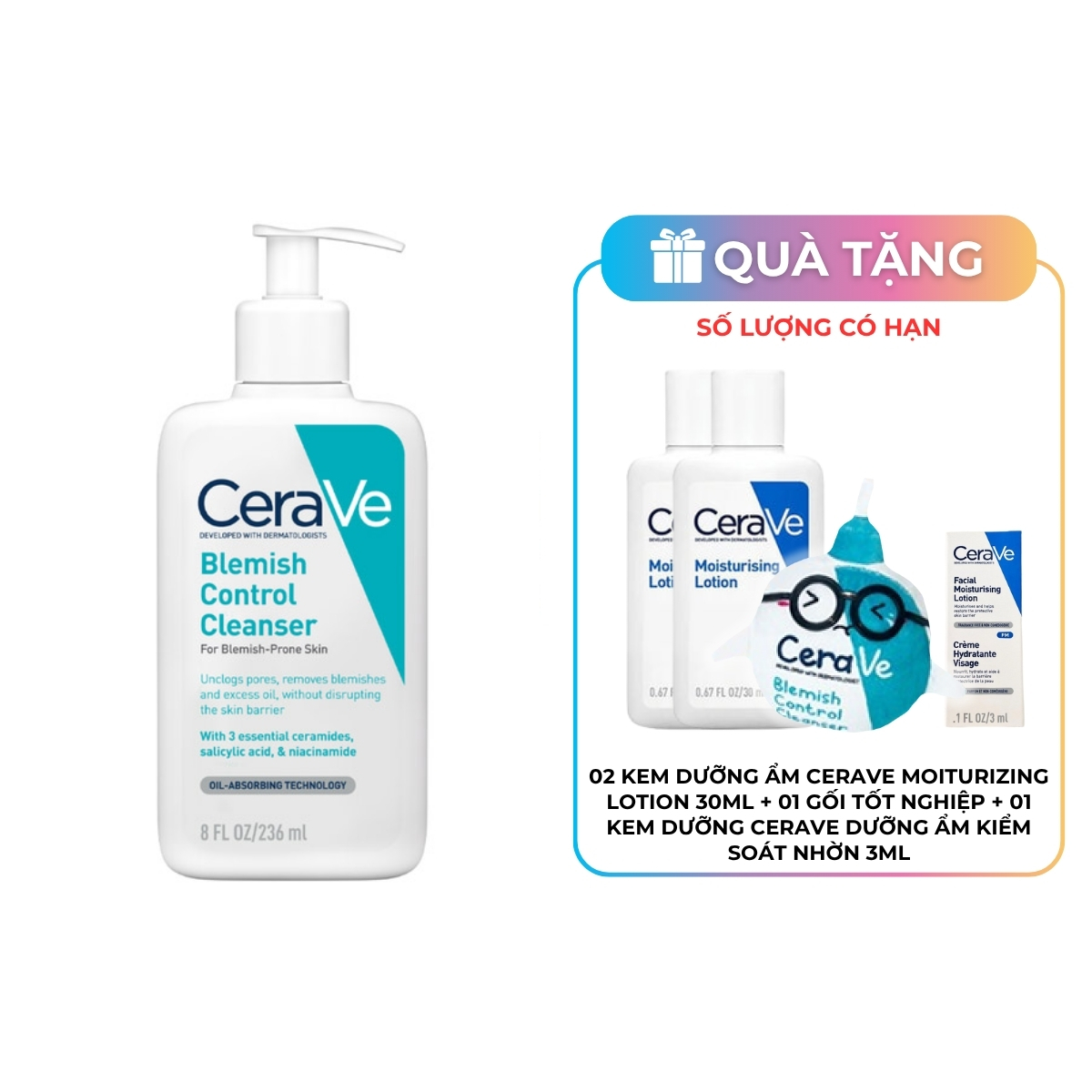 Sữa Rửa Mặt CeraVe Giúp Ngừa Mụn 236ml