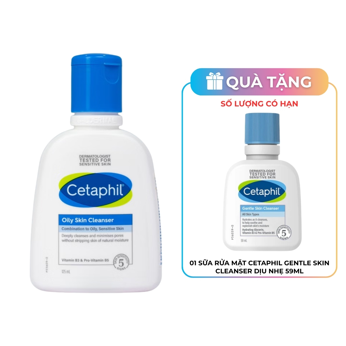 Sữa rửa mặt Cetaphil Oily Skin Cleanser dịu lành cho da dầu nhạy cảm 125ml